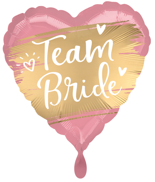 Folienballon herzförmig - Team Bride - ø 43cm